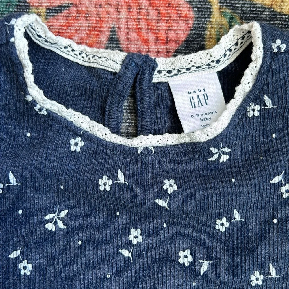 Gap Lace Trim Onesie Bundle, Size 0-3 Months